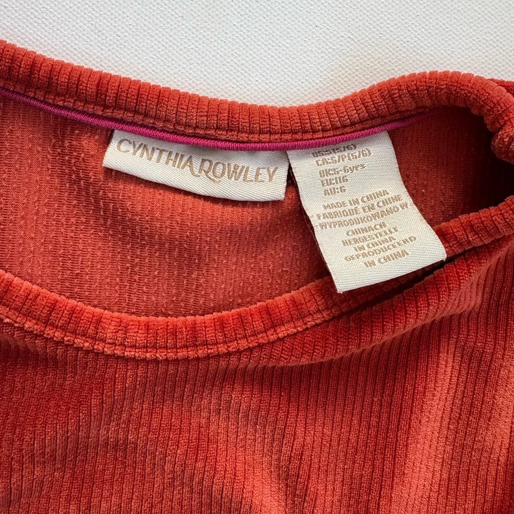 Girl's Cynthia Rowley Corduroy Tiered Rusted Orange Dress Size Small (5/6)